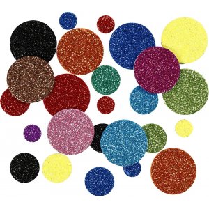 Cercles décoratifs en caoutchouc - couleurs de paillettes mélangées - 150 pcs Cercles décoratifs en caoutchouc - couleurs de paillettes mélangées - 150 pcs
