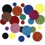 Cercles dcoratifs en caoutchouc - couleurs de paillettes mlanges - 150 pcs