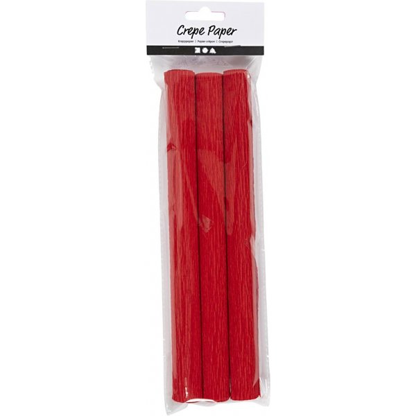 Papier crpon - rouge - 3 feuilles
