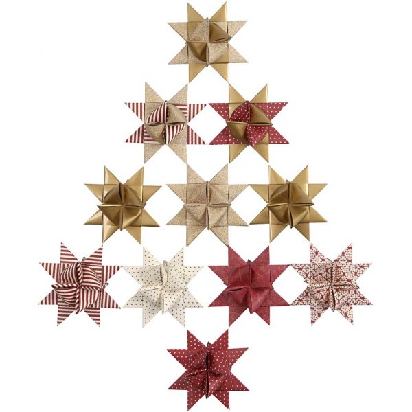 Bandes toiles - rouge - blanc - 6,5+11,5 cm - 60 bandes