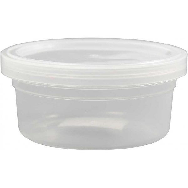 Pot en plastique avec couvercle - 125 ml - 20 pcs