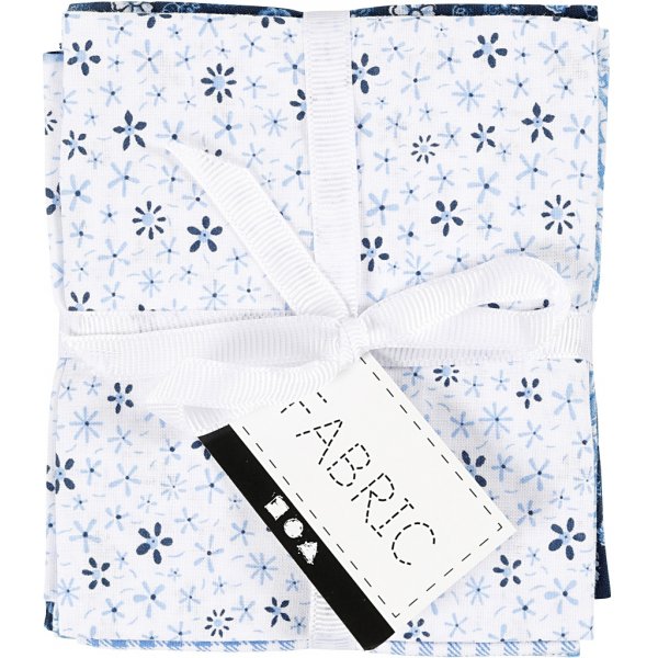 Tissu patchwork - bleu - 4 pcs