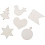 Figurines en bois - Motif de Noël - 24 pcs