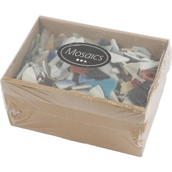 Mosaque de verre - couleurs mlanges - Le contenu peut varier - 8-20 mm - 2 kg