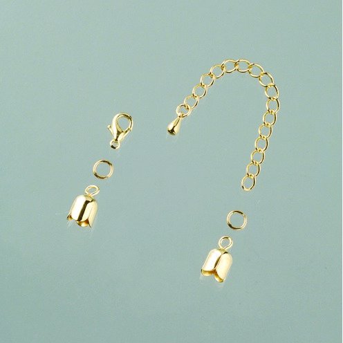 Fermoir tulipe 6 mm - plaqu or 1 paire avec chane