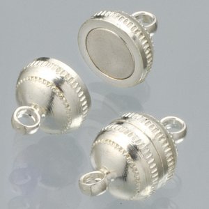 Serrure magnétique ø 8 mm - argentée 2 billes Serrure magnétique ø 8 mm - argentée 2 billes