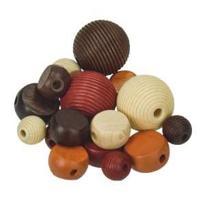 Perles en bois - mélange marron 25 pcs. mélange de couleurs et de formes Perles en bois - mélange marron 25 pcs. mélange de couleurs et de formes