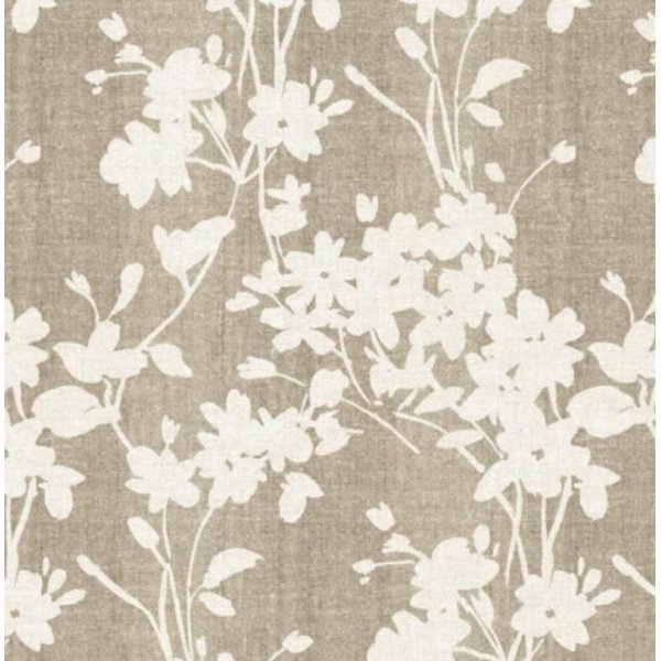 Toile cire - Sable fleuri blanc