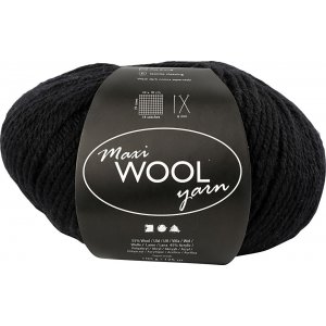 Fil de laine - noir - 100 g Fil de laine - noir - 100 g