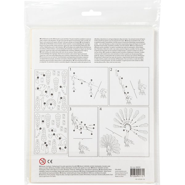 Figurine  construire 3D - paon