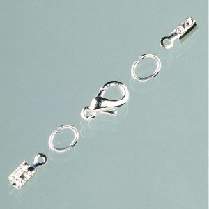 Dispositifs de verrouillage pour lanières de cuir ø 2 mm - couleur argent (montage par clip) Dispositifs de verrouillage pour lanières de cuir ø 2 mm - couleur argent (montage par clip)