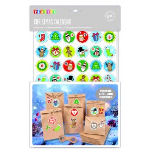 Kit de bricolage Calendrier de No�l, 24 sachets, 3 feuilles d'autocollants