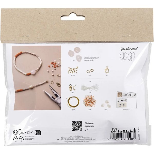 Mini Kit DIY Bijoux, colliers et bracelets en quartz rose