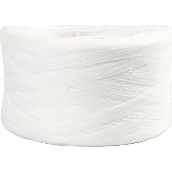 Fil de papier raphia - blanc - 100 m