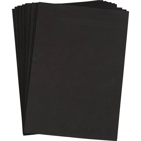 Caoutchouc dcoratif - noir - A4 - 10 pcs