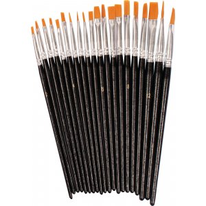 Pinceaux plats synthétiques - 20 pcs Pinceaux plats synthétiques - 20 pcs
