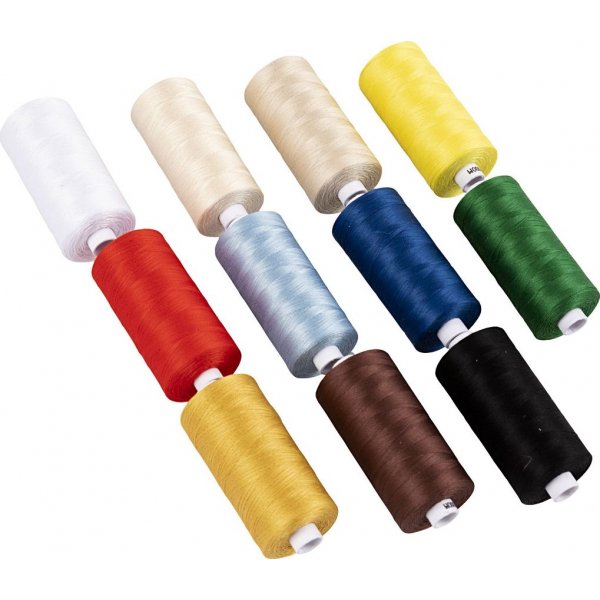 Fil  coudre - coton - couleurs mlanges - 20 x 1000 m
