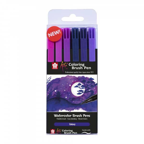 Stylo pinceau Sakura Koi Coloring Brush 6 stylos - Galaxie
