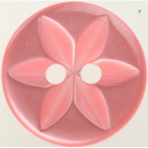 Bouton Rond 2 trous 14 mm 8pcs - Rose avec fleur Bouton Rond 2 trous 14 mm 8pcs - Rose avec fleur