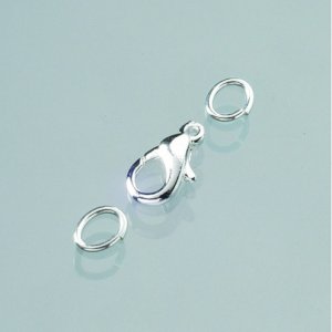 Mousqueton 11 mm - plaqué argent Mousqueton 11 mm - plaqué argent