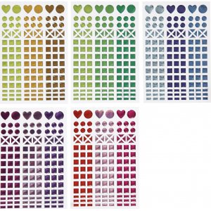 Autocollants pour mosaïques - couleurs mélangées - 10 feuilles Autocollants pour mosaïques - couleurs mélangées - 10 feuilles