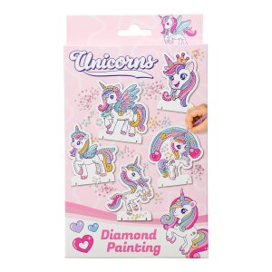 Peinture diamant licorne - 5 motifs avec perles de strass