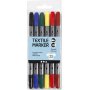 Marqueurs textiles - couleurs standards - 6 pcs