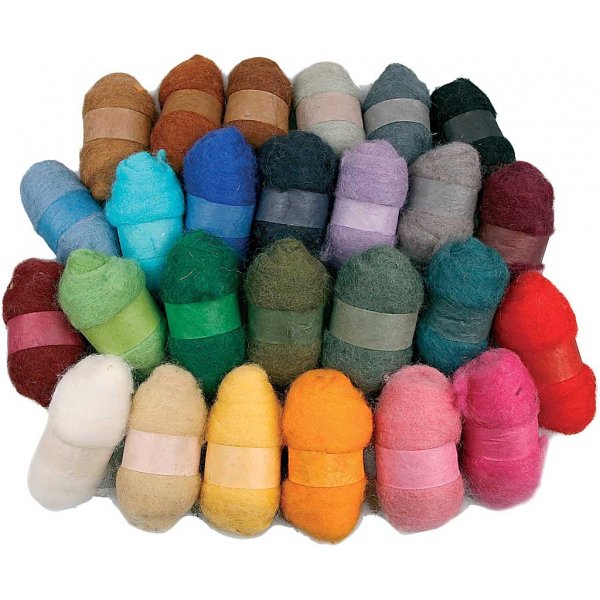 Laine carde - couleurs mlanges - 26 x 25 g
