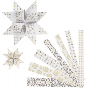 Bandes étoiles - or - blanc - Ø6,5+11,5 cm, 48 bandes Bandes étoiles - or - blanc - Ø6,5+11,5 cm, 48 bandes