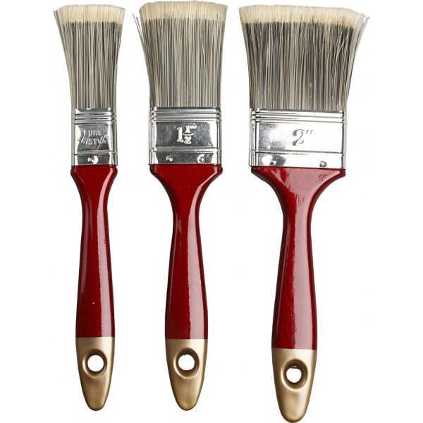 Pinceaux pour toile de fond - plats - 3 pcs