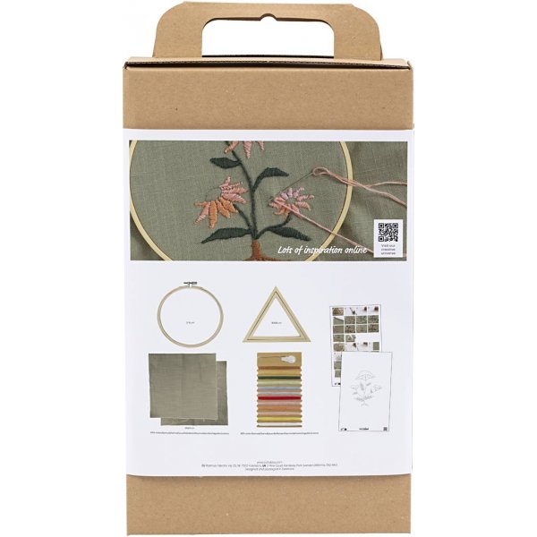 Kit DIY Broderie - vert poussireux - Cadres  broder