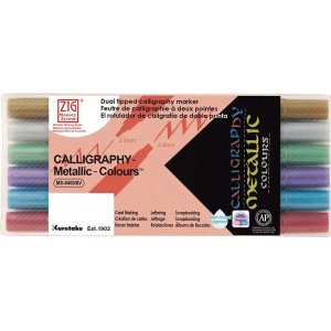 Stylo calligraphie ZIG Métallisé - 6 couleurs Stylo calligraphie ZIG Métallisé - 6 couleurs