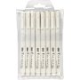 Encre d'criture/dessin Fine Line - noir - 8 pcs