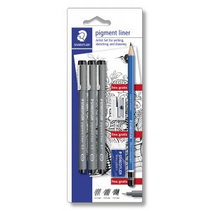Pigmentliner Noir - 7 stylos + marqueurs Pigmentliner Noir - 7 stylos + marqueurs