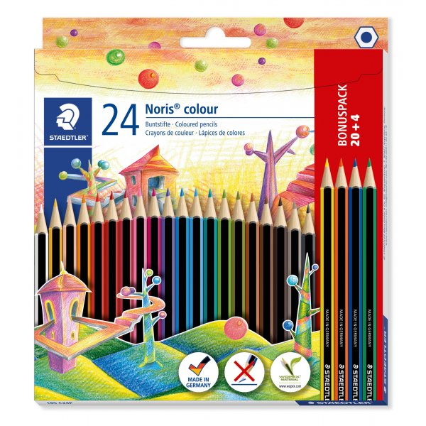 Crayons de couleur Noris - Pack bonus 20 + 4 crayons