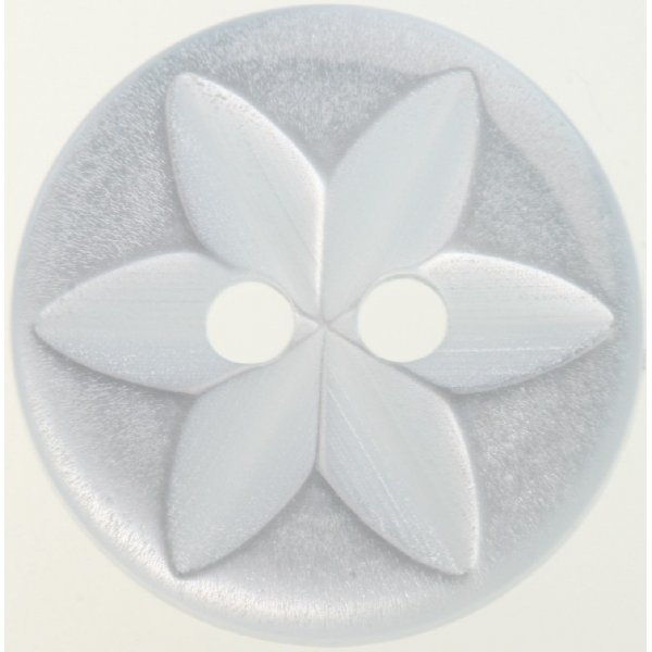Bouton Rond 2 trous 11 mm 10pcs - Gris avec fleur