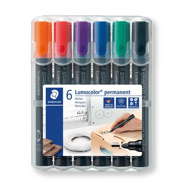 Marqueur permanent Lumocolor 2 mm - 6 stylos