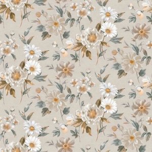 Toile cirée PVC Fleur - Beige Toile cirée PVC Fleur - Beige