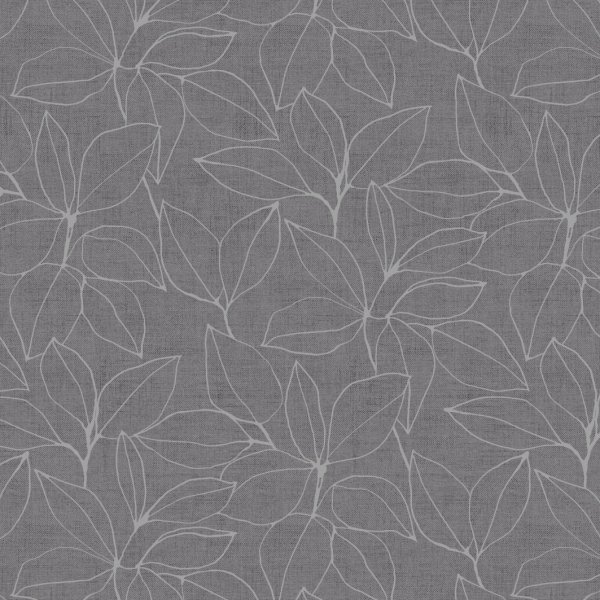 Toile cire PVC Feuilles - Gris