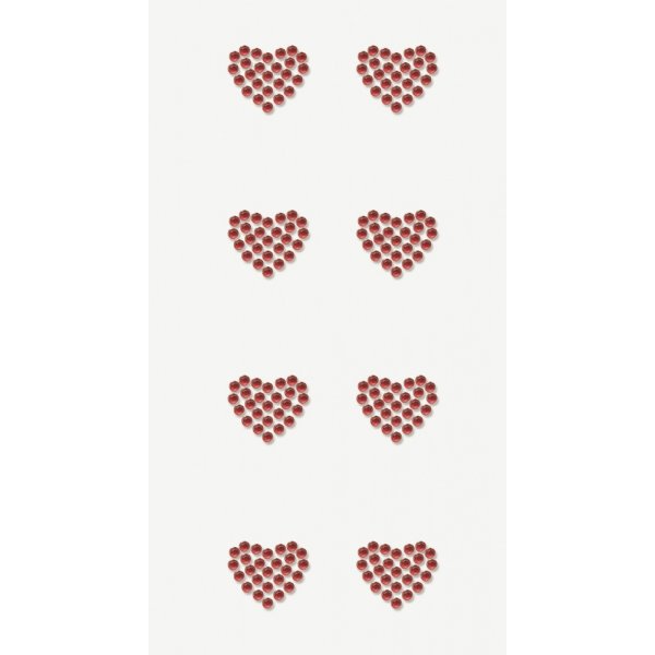 Stickers avec strass - Coeur - rouge