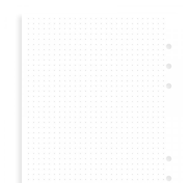Feuille de notes pour Filofax - A5 - Pointillé - Blanc
