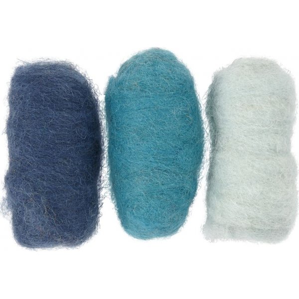 Laine cardée - harmonie bleue - 3 x 10 g