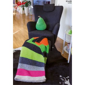 Patron tricot - Couverture colorée en lovikka fluo Patron tricot - Couverture colorée en lovikka fluo