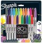 Ensemble de stylos fibre Sharpie - Marqueurs permanents Glam des annes 80 - Paquet de 24 couleurs non tries