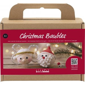 Mini Kit DIY Boules de sapin de Noël - Père Noël et ange Mini Kit DIY Boules de sapin de Noël - Père Noël et ange