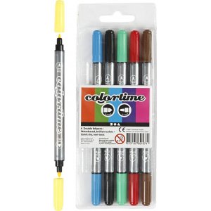 Marqueur Colortime Double - couleurs standards - 6 pcs Marqueur Colortime Double - couleurs standards - 6 pcs