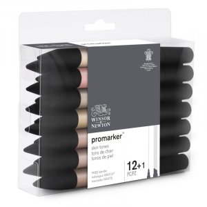 Set de marqueurs Pro - Winsor & Newton - Set de couleurs de peau - 12+1 pcs