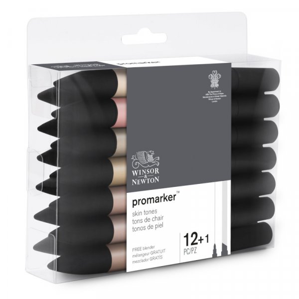 Set de marqueurs Pro - Winsor & Newton - Set de couleurs de peau - 12+1 pcs