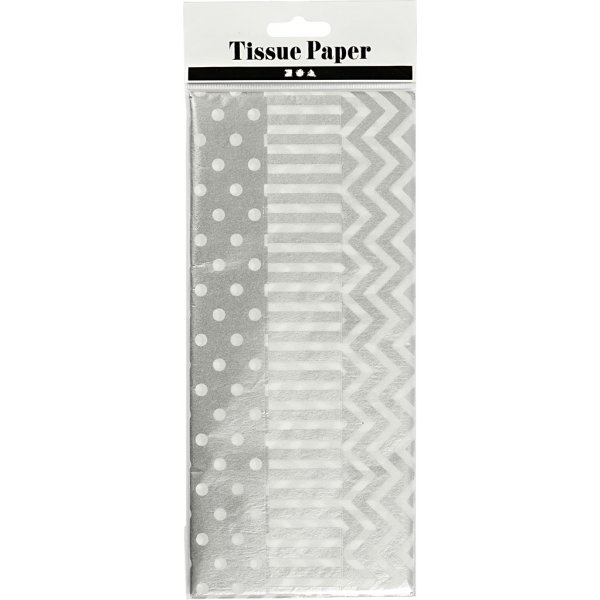 Papier de soie - argent - 50 x 70 cm - 17 g -6 feuilles
