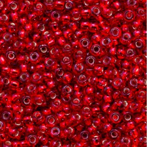 Rocailles doublées argent - rouge Rocailles doublées argent - rouge